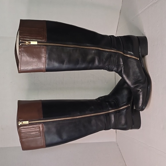 SOLD on Mercari!! Michael Kors Stockard Boots BLK/MOCHA 40FADMB9L Women Size 8.5 - Picture 8 of 12